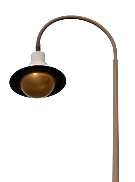 Mock up lamp pole isolated on white background with clipping path