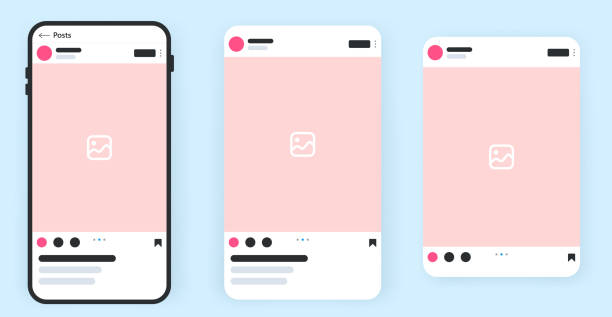 bildbanksillustrationer, clip art samt tecknat material och ikoner med social media post mock up vector layout template - mata