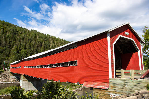 istock de Routhierville bridge, Municipality of Routhierville, Bas-St-Laurent, Quebec, Canada. Built in 1931 over the Matapedia River. 1419926223