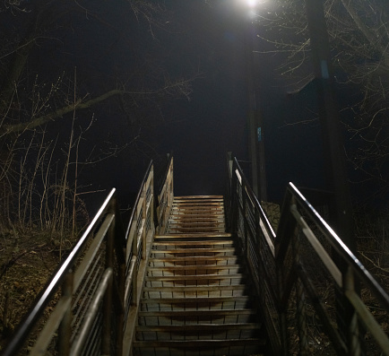 Hamilton, Ontario - Wentworth Staircase up the Escarpment at Night