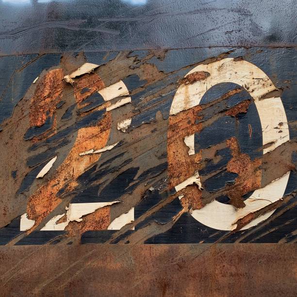 istock Rusted “20” on side of rail car 1419933487