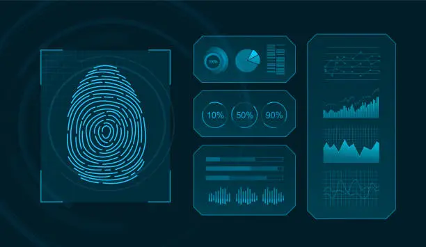 Vector illustration of Abstract fingerprint technical background