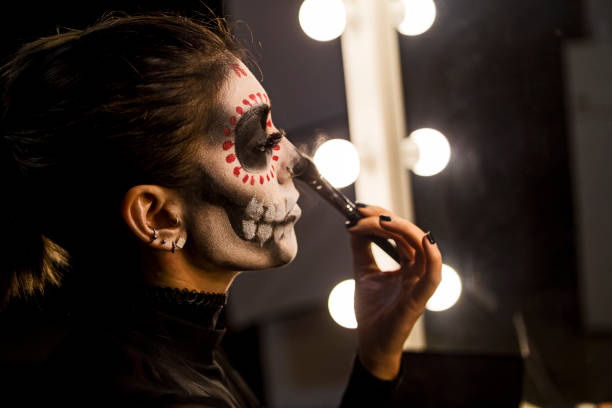 istock Face make up for Halloween night party 1419938560