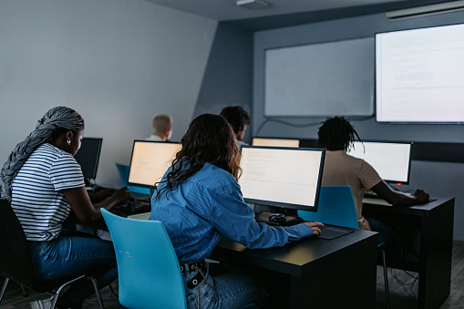 Image For Learning Programin Students Learning In A Programing Class Stock Photo - Download Image ...