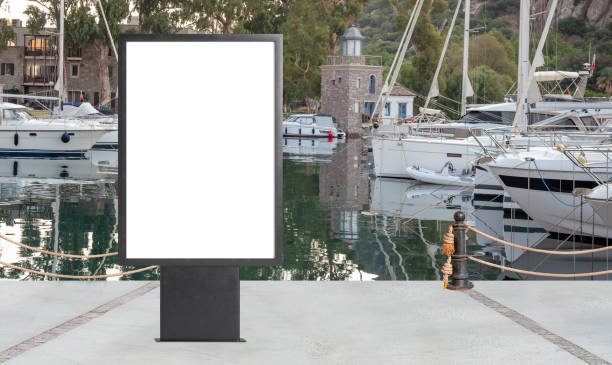istock Blank billboard on  Aspat Marina port. Bodrum, Turkey. 1419943962