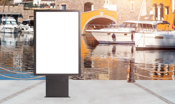 istock Blank billboard on  Aspat Marina port. Bodrum, Turkey. 1419943996
