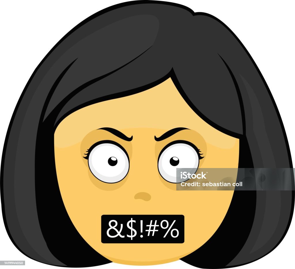 Ilustración de Vector Cabeza Emoji Chica Insulto y más Vectores Libres