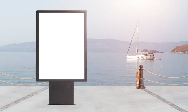 istock Blank billboard on seaside. Aspat Marina. Bodrum, Turkey 1419944059
