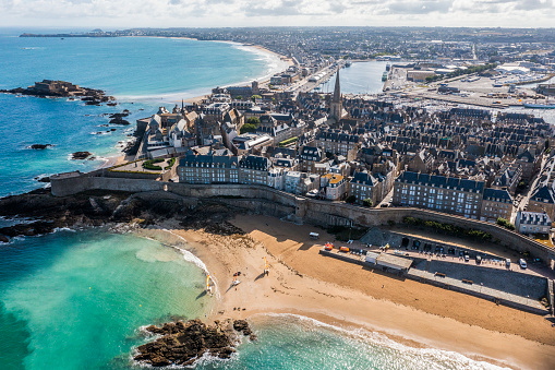 Aerial view of Saint Malo, Britanny France.