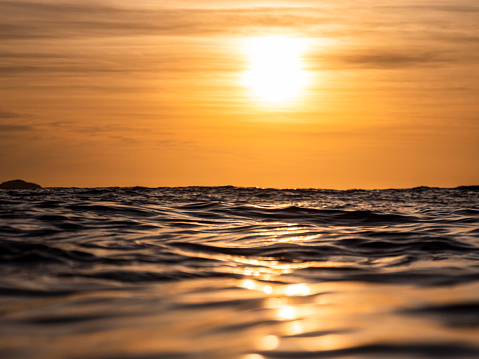 Sunrise at the sea with a colorful sky with no people