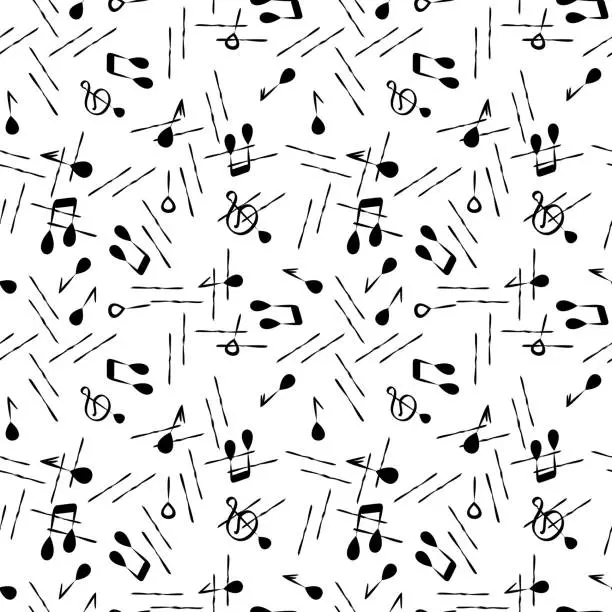 Vector illustration of Creative seamless pattern on the theme of music.