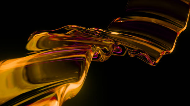 istock Abstract Neon Wave Surface. Wavy Color Line. Liquid Orange Glowing Curved Wavy Line. Neon Cyberpunk Style. Minimalist Style. 3D Rendering 1419968449