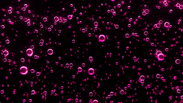 istock Underwater bubbles. Abstract pink bubble background. Distribution of bubbles. Nice 3d spheres with reflection. Macro shot of various air bubbles in water. 3D rendering 1419969636