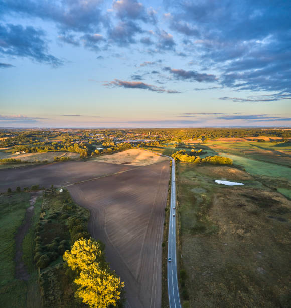 istock Aerial view of fields 1419971481