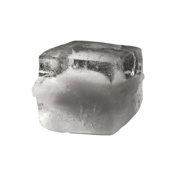 istock A shapeless cuboid ice cube isolated against a white background 1419972091