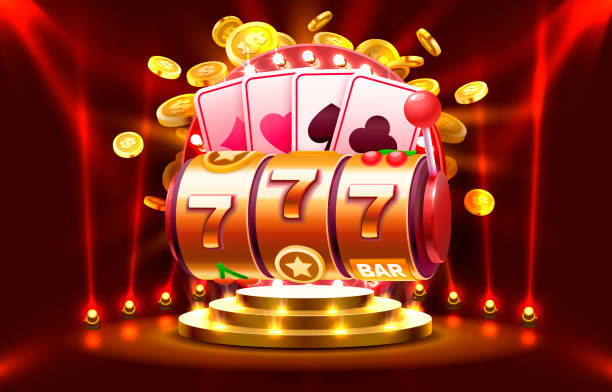 casino slots machine gewinner, jackpot glück des glücks, 777 gewinnbanner. vektor - gambling chip gambling internet isolated stock-grafiken, -clipart, -cartoons und -symbole