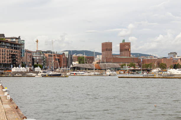 istock harbor with city hall, Oslo, Norway 1419978917