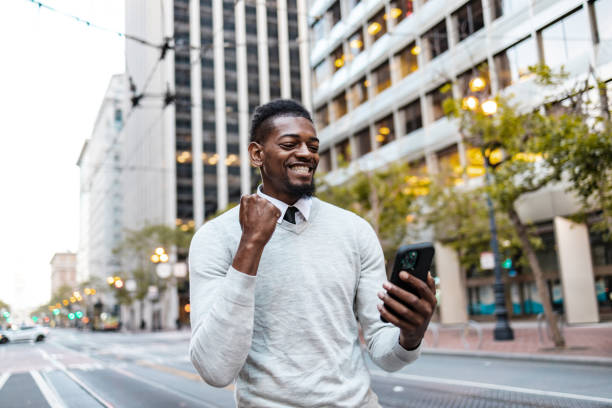 istock Good news for young man 1419980856