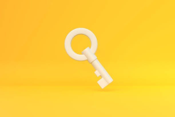 Chest key on a yellow background