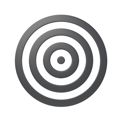Black and white target on a white background. 3d rendering illustration