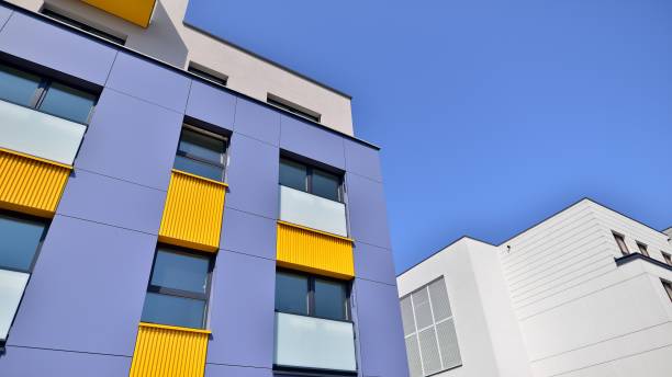 istock Modern apartment buildings on a sunny day with a blue sky 1419989007