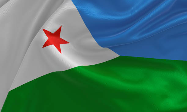 Djibouti flag Djibouti flag, from fabric satin, 3d illustration flag of djibouti stock pictures, royalty-free photos & images