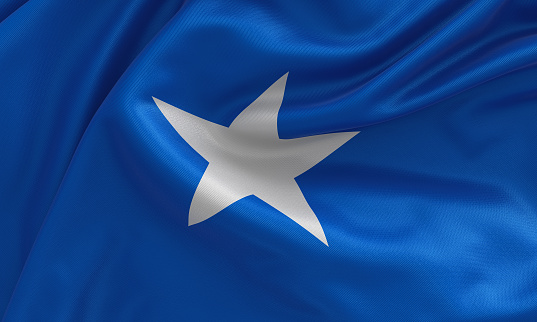Somalia flag, from fabric satin, 3d illustration