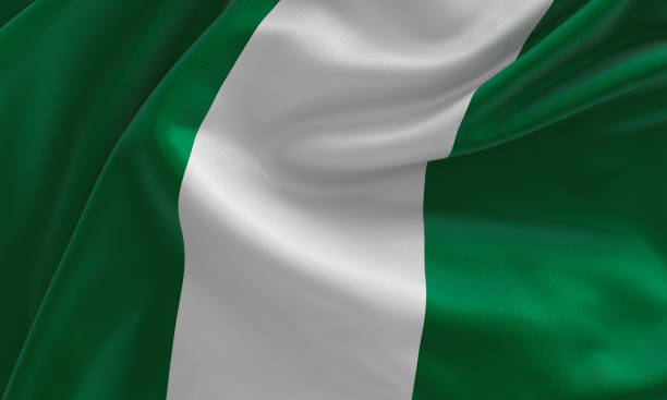 Nigeria flag Nigeria flag, from fabric satin, 3d illustration nigeria stock pictures, royalty-free photos & images