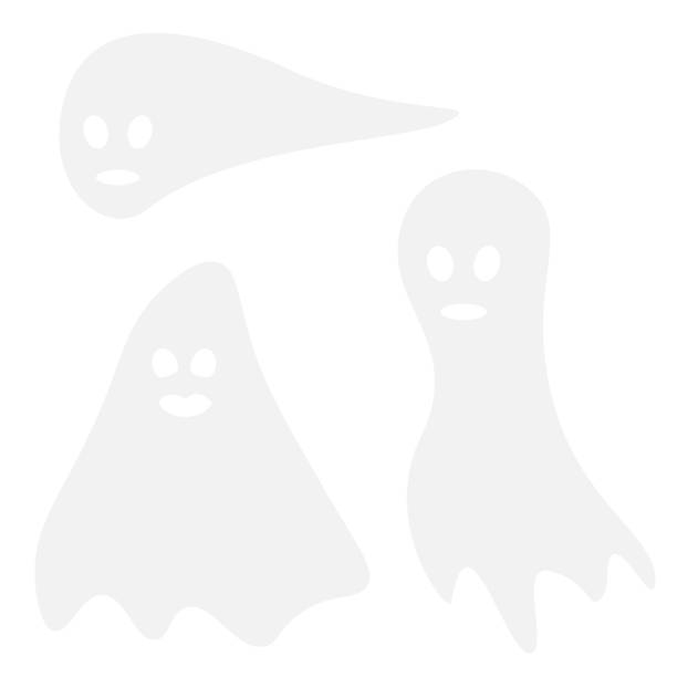 istock Vector set of three ghosts for Halloween on a transparent background in trendy gray tint. Isolate. 1419989347