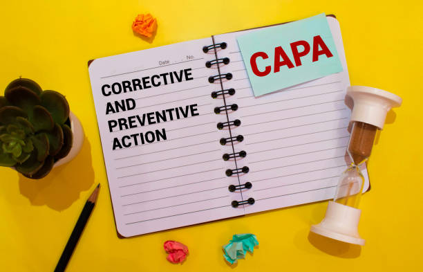 Business concept. On the tablet is a sheet of paper with the inscription - CAPA and stickers with the inscription Business concept. On the tablet is a sheet of paper with the inscription - CAPA and stickers with the inscription - Corrective And Preventive Action, next to the pen. corrective action stock pictures, royalty-free photos & images