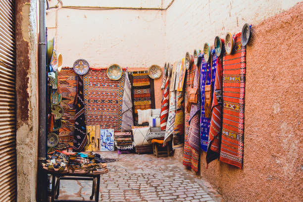 istock moroccan street with carpet weaving 1419996251