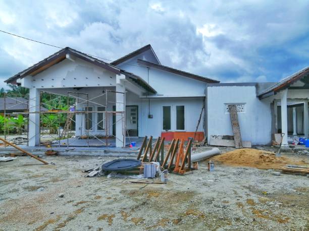 istock construction bungalow. building house. house in construction. made from cement concrete and brick. building costomised home in a residential estate malaysia. 1420012550