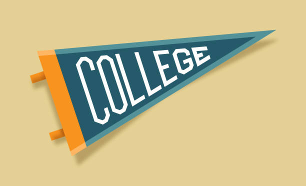 college pennant design - pennant stock illustrations