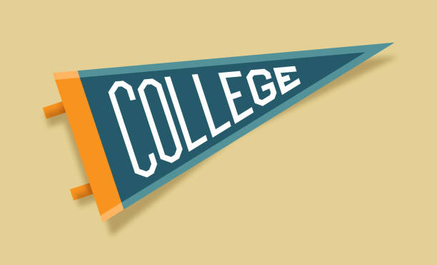 ilustrações de stock, clip art, desenhos animados e ícones de college pennant design - pennant