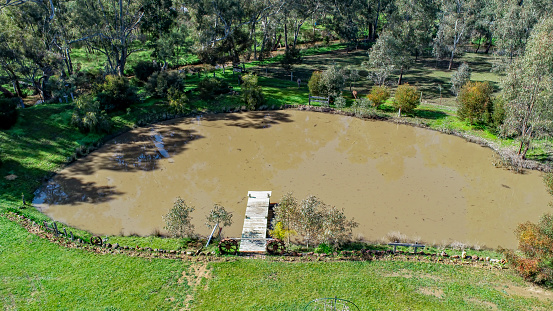 Rural dam on farmland in Central Victoria