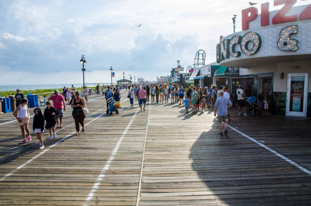 Boardwalk of Ocean City in New Jersey during summer day