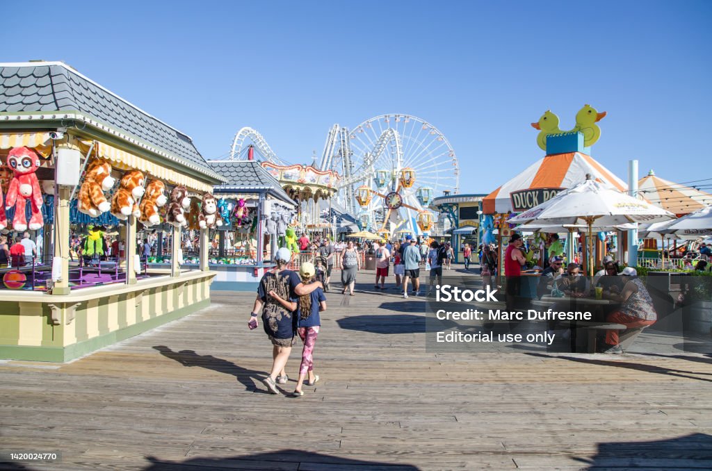 Amusement park in Wildwood Amusement park in Wildwood during summer day Rollercoaster Stock Photo