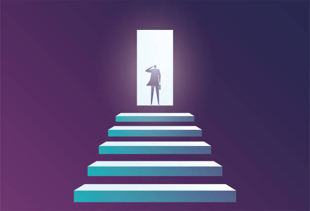 istock Business man and the door to success 1420032173