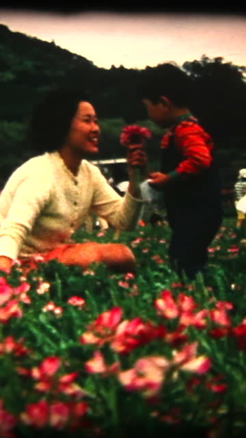 60's 8mm footage - picking flowers