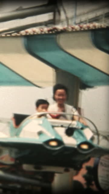 60's 8mm footage - Riding amusement park rides with mom