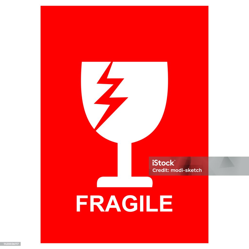 Fragile Broken Sticker Fragile Sticker And Label Vector Stock Illustration - Download Image ...