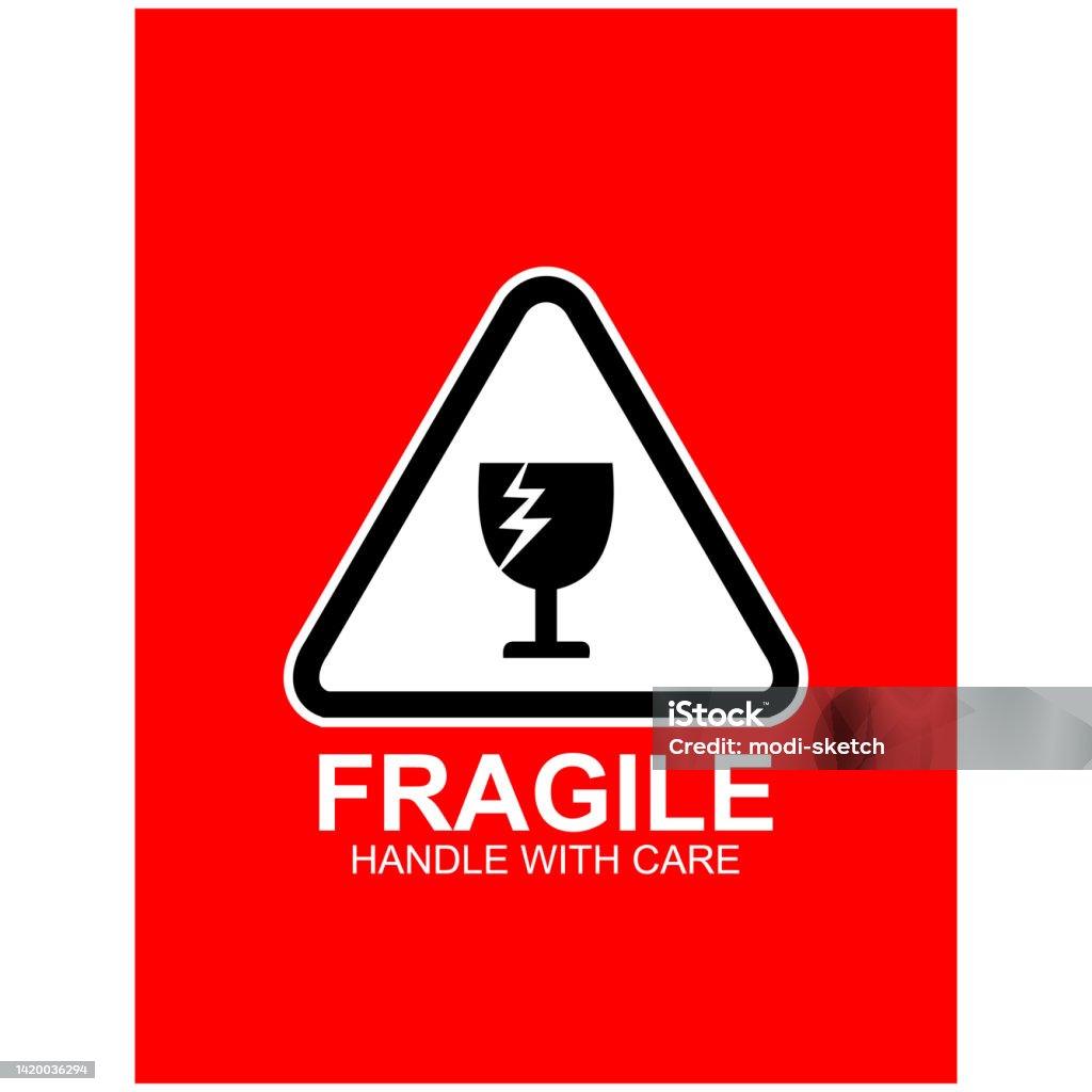 Fragile Broken Sticker Fragile Sticker And Label Vector Stock Illustration - Download Image ...