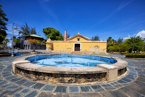 A Colorful empty fountain, Old San Juan, Puerto Rico