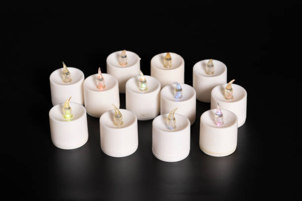 istock Group of electric candels on  black backround 1420043987