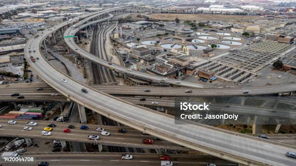Highway 80 Interchange Stock Photo - Download Image Now - 2022, Above, Aerial View