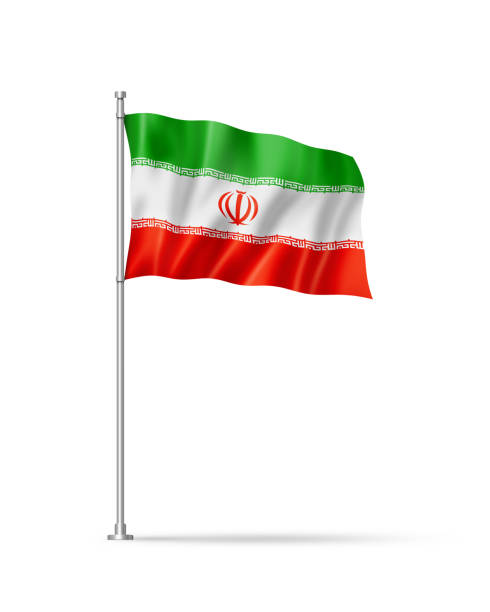 イランの国旗が白で隔離 - iranian flag ストックフォトと画像