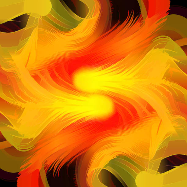 istock Abstract background with swirling colorful flames 1420062032