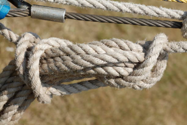 Ship rope with knots, Germany stock photo