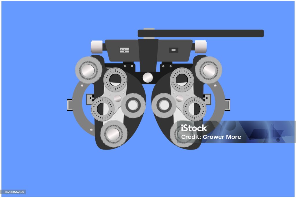 Eye Testing Machine Cartoon Phoropter Optician Clinical Testing Machine Ophthalmic Eye Exam Testing ...