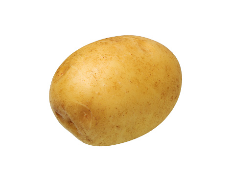 Raw Potato Full body and Freshly cut Isolated on white